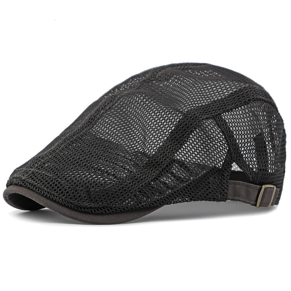 HT4379 Berets Men Women Breathable Mesh Sun Cap Spring Summer Adjustable Flat Cap Male Female Artist Painter Beret Hat Beret Cap 250514