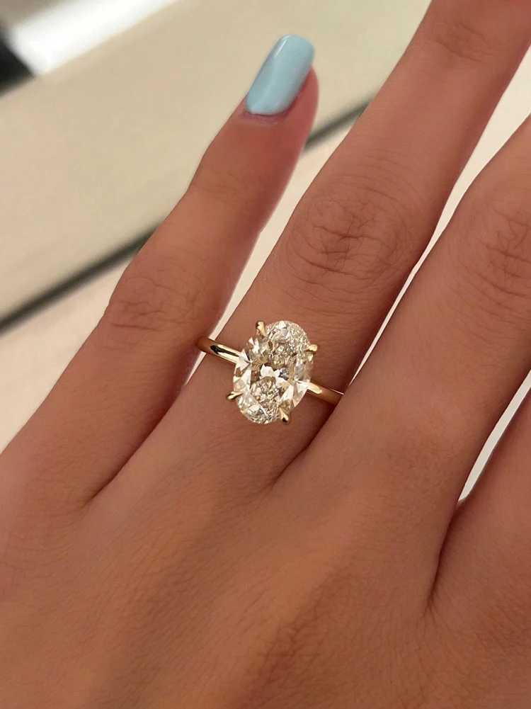 925 Sterling Silver Gorgeous Shiny 1-8CT Zircon Oval Stone Ring For Women Engagement Wedding Luxury High Quality Fine JewelryXJ250514