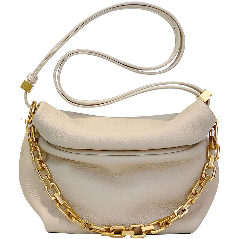 2025 New Women's Leather Pleated Cloud Fashion Chain Dumpling Shoulder Crossbody Bag