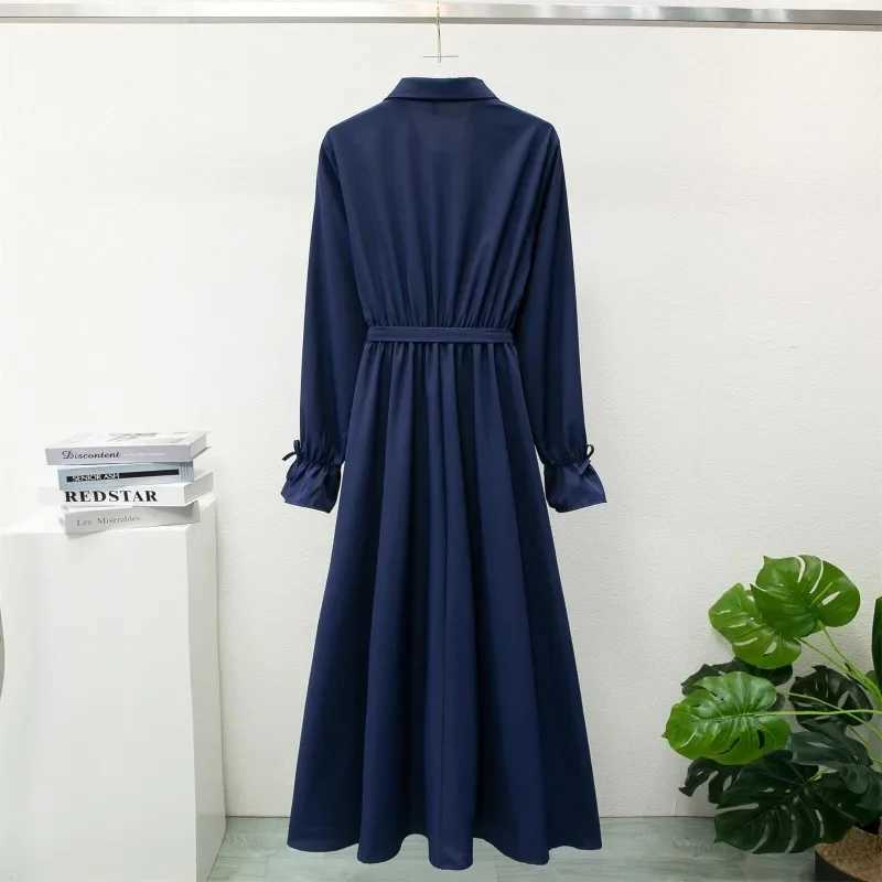 Women Long Dresses Spring Autumn Fashion Female Vintage Full Slve Solid Casual Chiffon Dress Women Maxi Dresses Muslim Dresses X250514