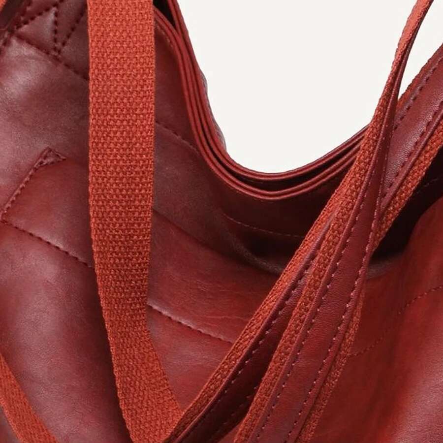 Large Capacity Leisure Shopping Soft Handbag, Women's Shoulder Bag, Retro Oil Wax Leather Tote Bag