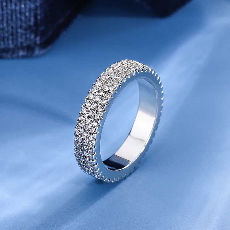 Sparkling High Quality Ladies Zircon Ring S925 Silver Plated Party Banquet Birtay Ornament Bride Wedding Engagement GiftXJ250514
