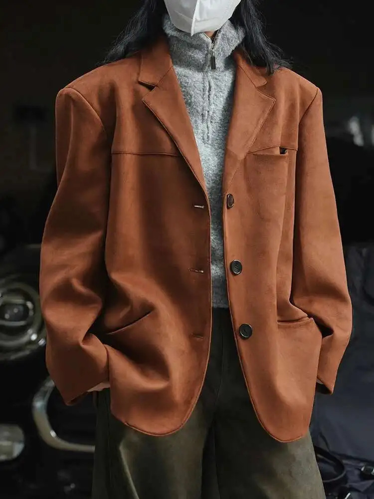 LANMREM Fashion er Blazers For Women Single Breasted Long Sleeve Temperament Simplicity Jackets 2025 Autumn 26D6799 250513