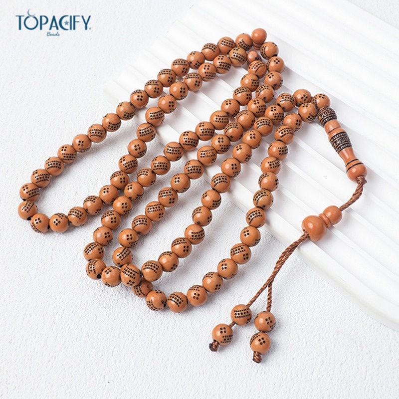 99 8mm imitation wooden Muslim Arabic bracelet beads, prayer beads