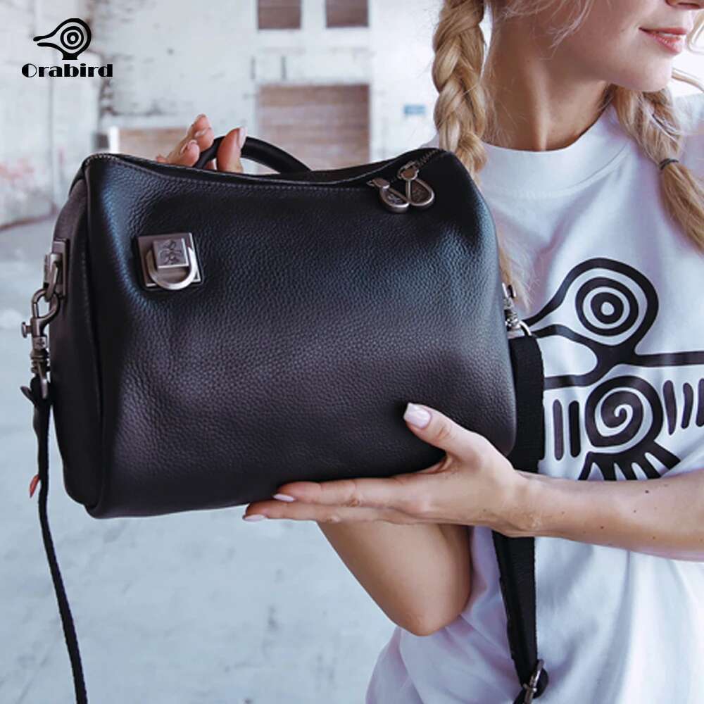 Orabird Women's Bucket Bag Crossbody Shopper Purse Soft Genuine Leather Casual Large Capacity Shoulder Handbag For Ladies