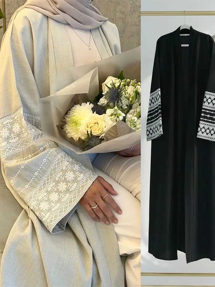 Ramadan Eid Black Open Kimono Abaya Damen Dubai Islam Muslim Kaftan Dress Prayer Clothes Women Ka Robe Femme Musulmane X250514