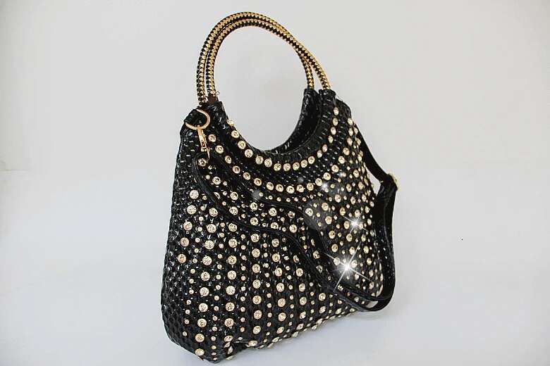 2025 Fashion Dias Women Handbags Genuine Leather Shoulder Bag Female White Rhinestone Messenger Crossbody Tote Bags