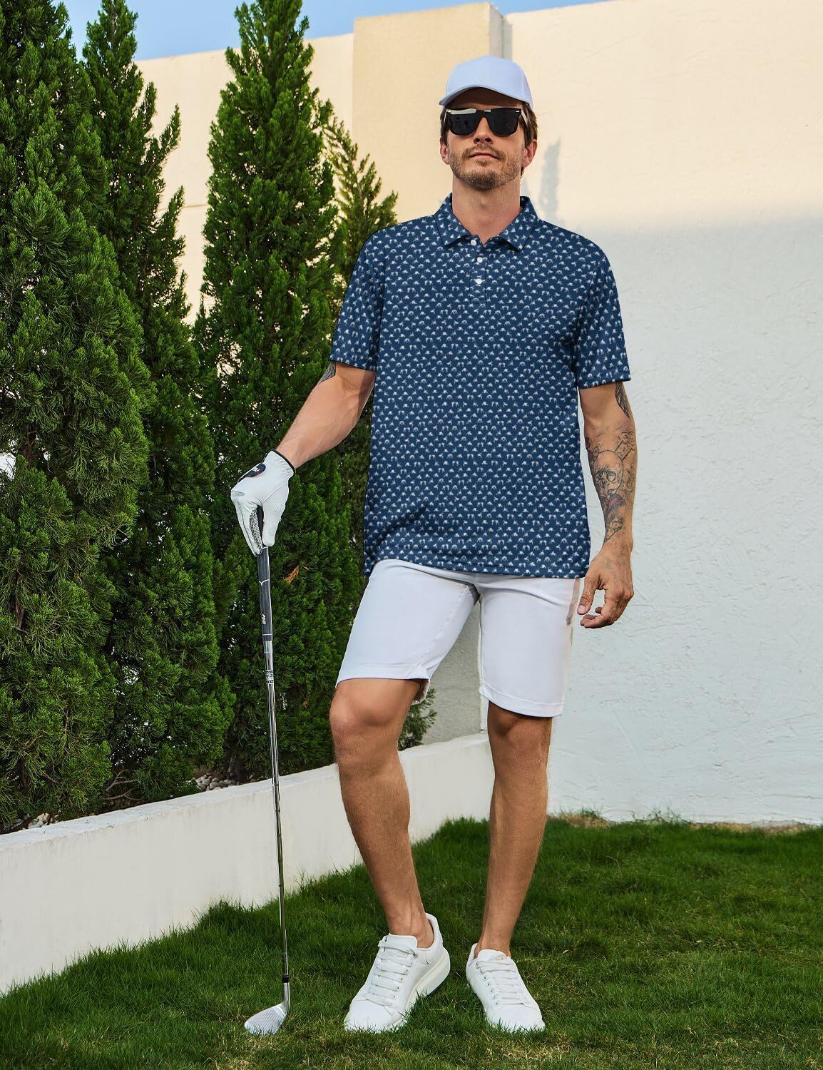 Mens Polo shirt Golf Shirts for Men Funny Golf Polo Shirts Moisture Wicking Performance Golf Outfits Polos shirts tshirt Casual tops summer clothes