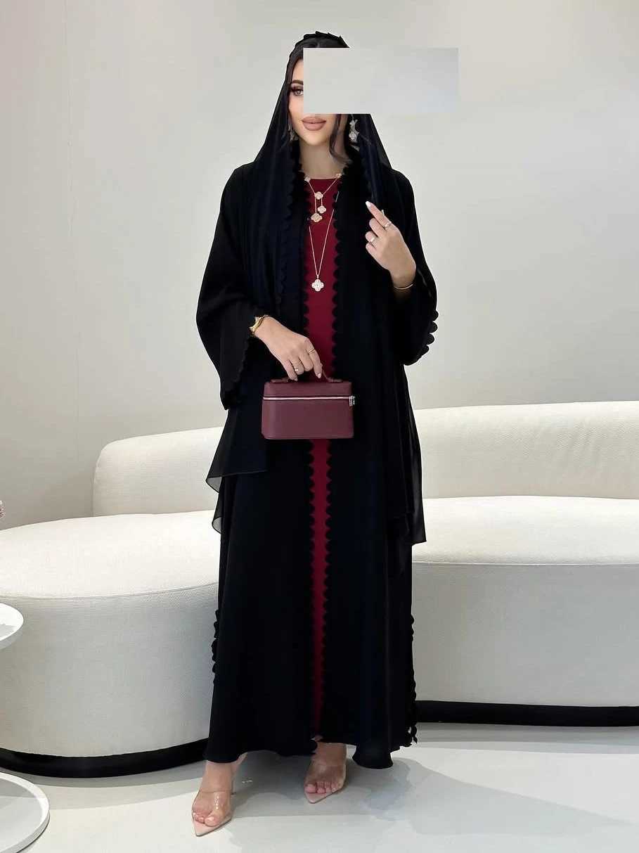 Eid Women Abaya Cardigan Dress with Scarf Muslim 2025 Vestidos Largos Caftan Robe Jalabiya Ramadan Morocco Dubai Kaftan Abayas X250514
