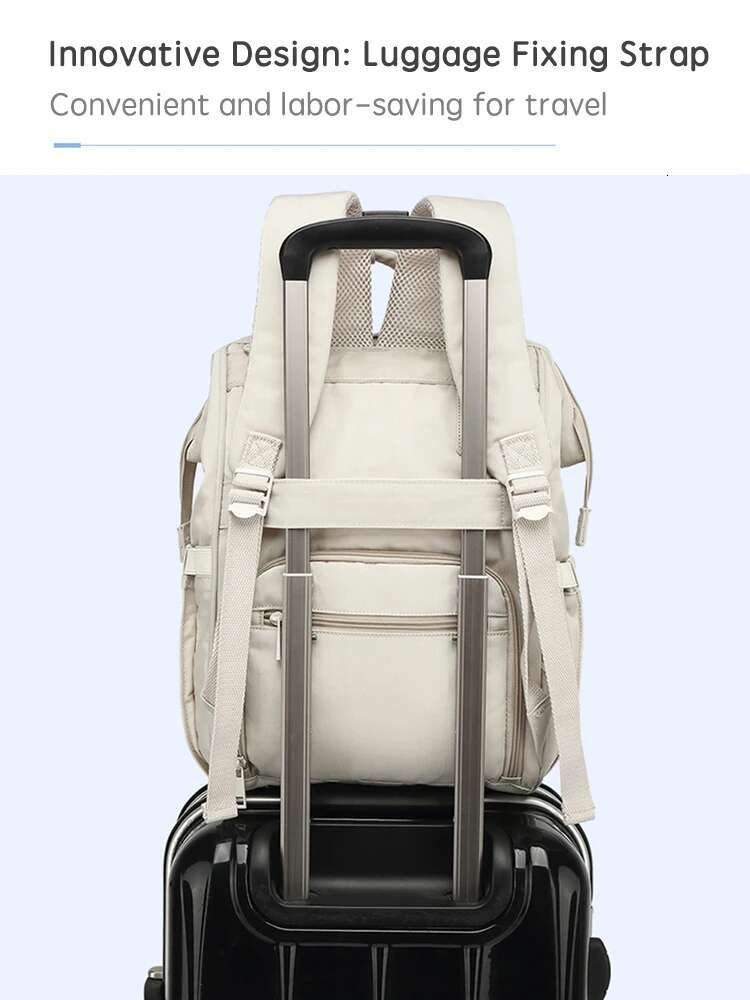 PANGDUBE Nappy with 2pcs Stroller Hooks Mummy Backpack Waterproof Outdoor Travel Mommy Maternity Bag for Baby Stuff