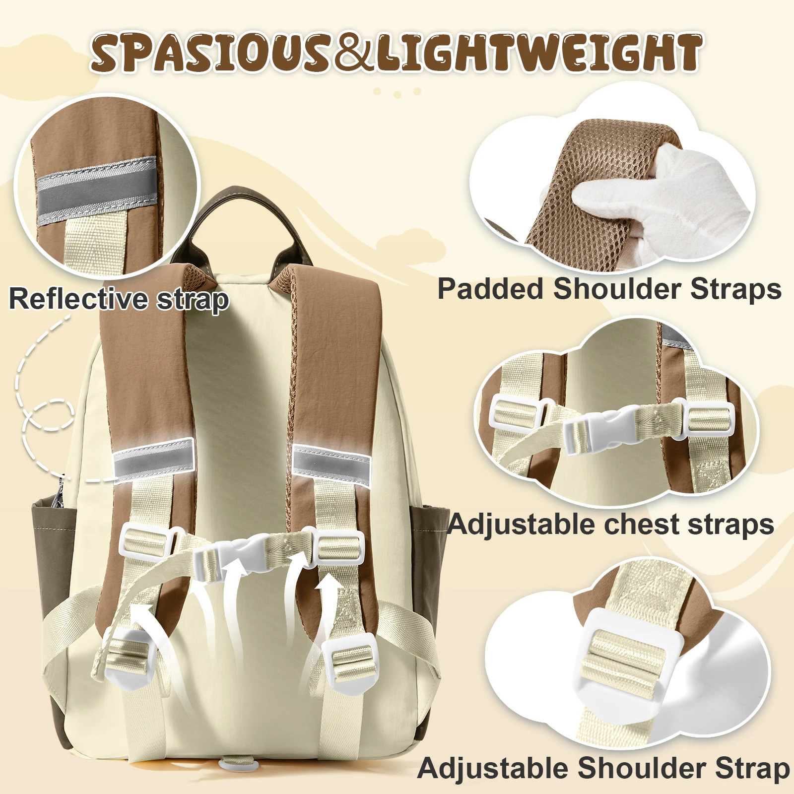 Childrens Backpack Colorful and Lightweight Schoolbag for Kindergarten KidsToddler Waterproof Cute School Backpack Travel Bag 250514