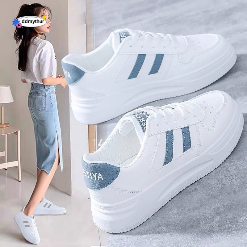 Little Women's 2023 Spring New Versatile Casual Sports Leather Top Summer White Board Shoes Popular on the Internet ddmythur