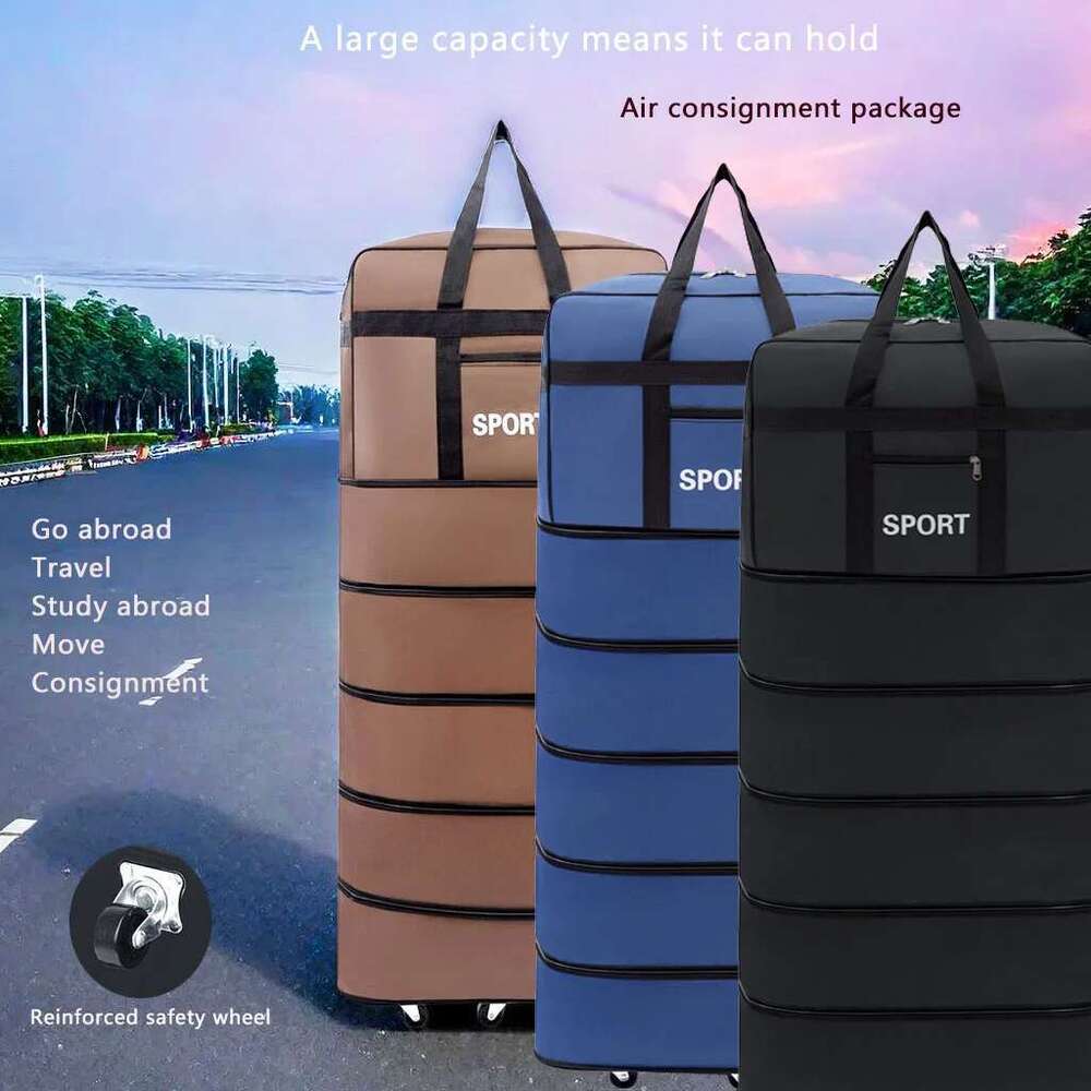 Versatile 5-Layer Folding Travel Bag with Wheels Large Capacity Waterproof Durable Lage for Trip Weekend Getaways overnight