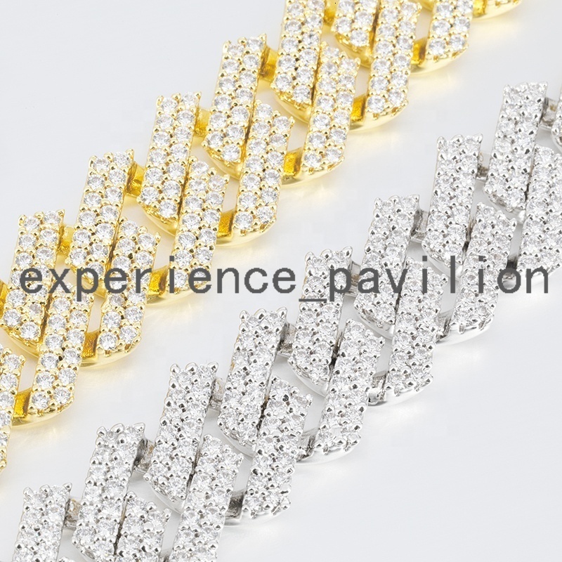 Hot Sale VVS Moissanite Diamond Cuban Link Chain Bracelet Mens Cuban Link Chain Bracelet