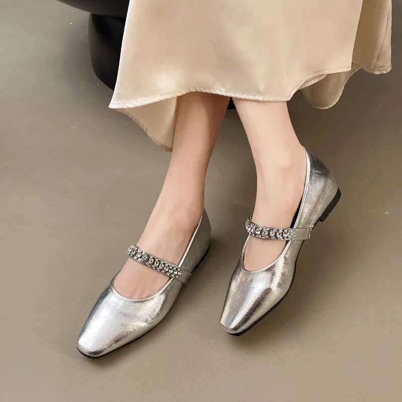 Elegant Ladies Pumps 2025 Brand Designer Pearl Beading Band Mary Janes Woman Med-high Heels Dress Shoes Mujer Bombas