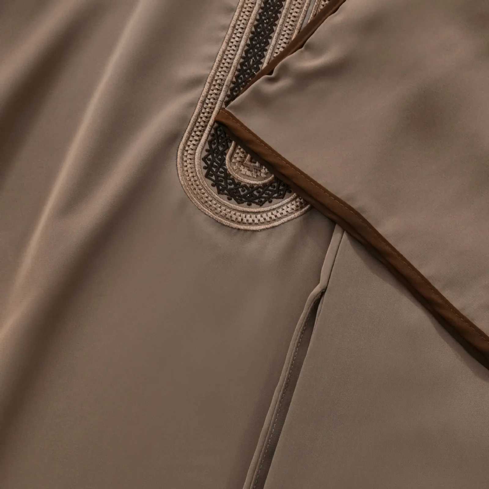 Kameez Dubai Muslim ManS Clothing Abaya Arabic Cotton Jubba Thobe Qamis Man Islam Thobe Ramadan Moroccan Kaftan Muslim Outfit X2505141