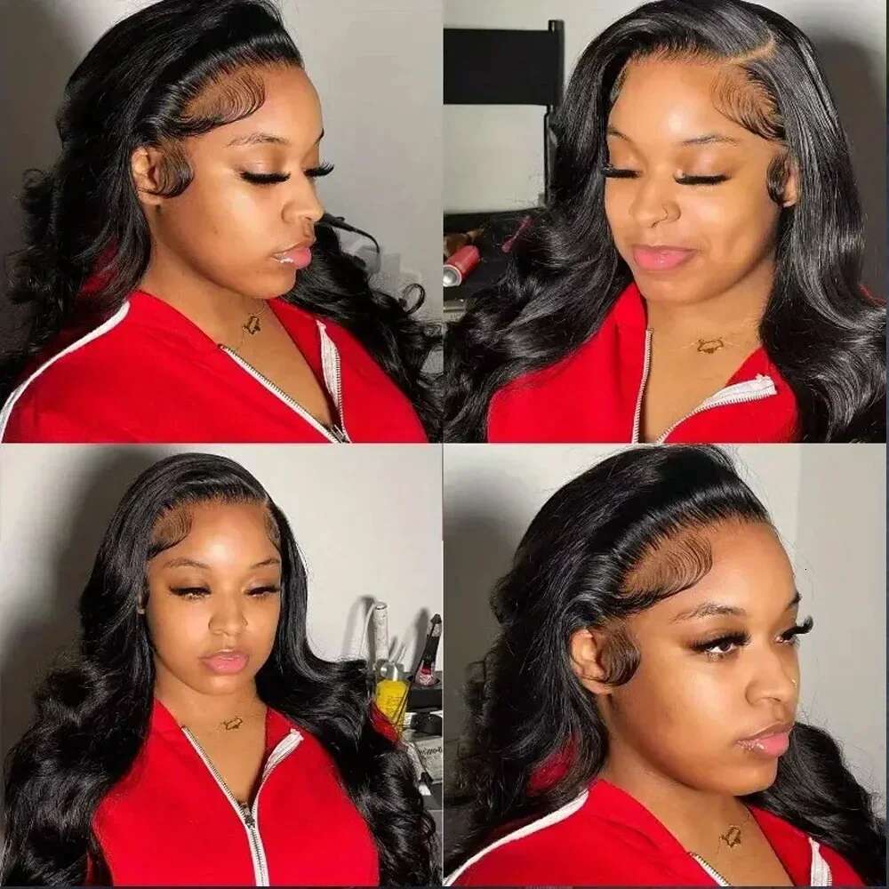 Body Wave 13X6 Frontal Wig Pre Plucked With Baby Hair Natural Hairline Long Wavy Synthetic Lace Front Wigs For Black Women