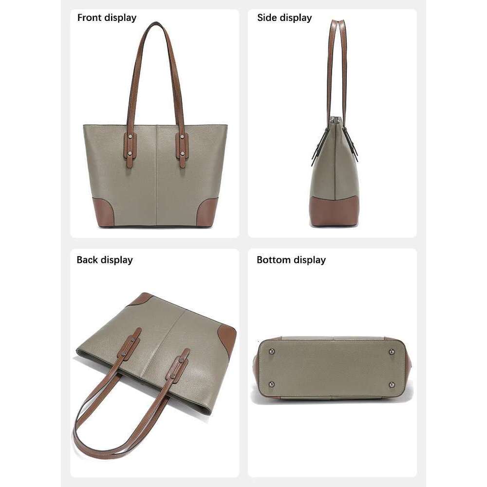 Zency Genuine Leather Tote Bags Women 2025 Large Capacity New Designer Shopping Bag For Work Commuters