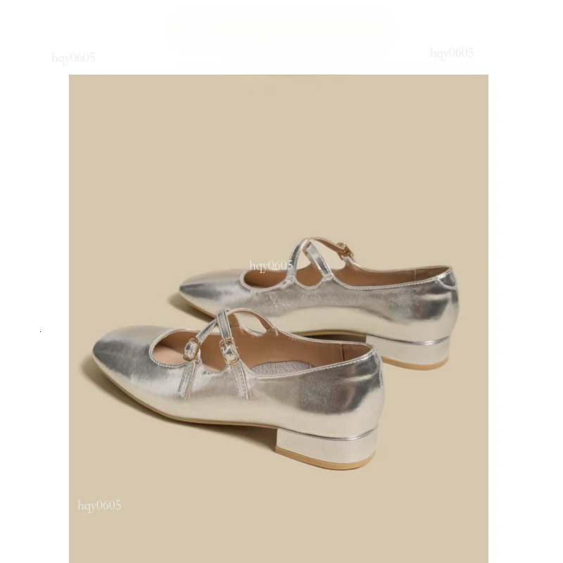 Top brand high-quality new-style designer French Marie Jane women's square headed silver gentle single shoes 2025 British style small leather sho
