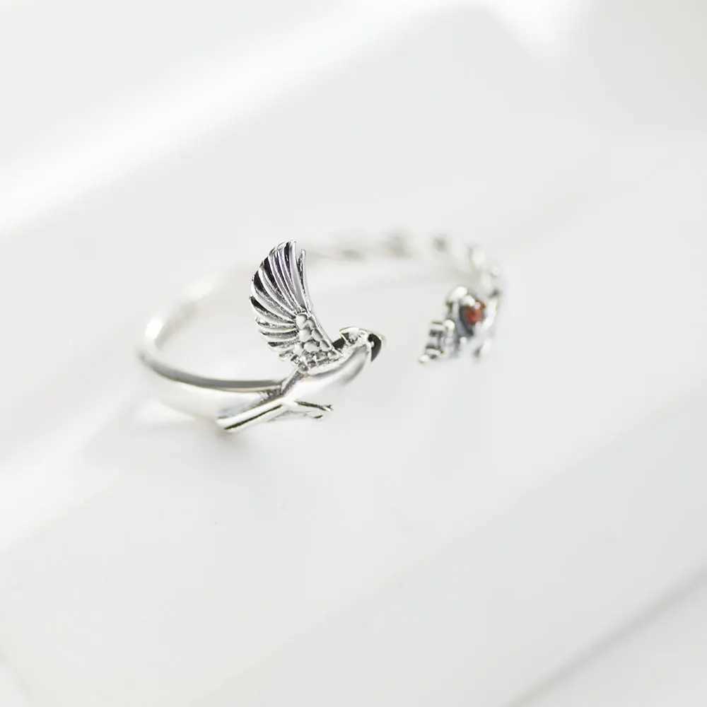 Brand New Adjustable Original S925 Sterling Silver Ring Fine Jewelry Fashion Romantic Gift Couple Cute Animal RingXJ250514