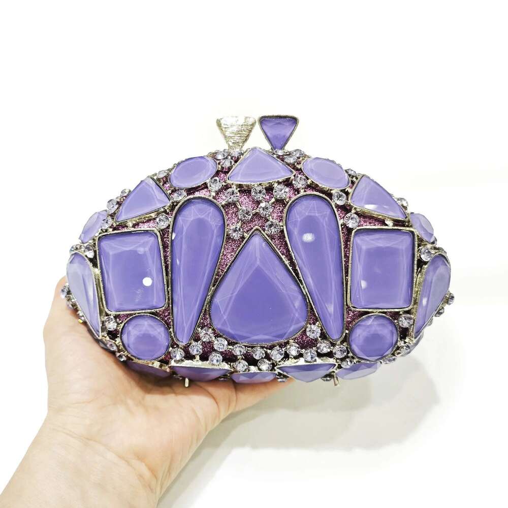 XIYUAN New Full Crystal Evening Clutch Bag Women Rhinestone Purses Pink/Gold Stone Handbag Brand Designer Bridal Clutches