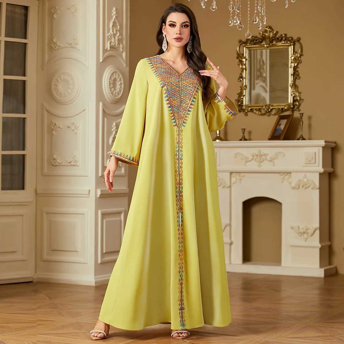 2025 Ramadan Sequin Embroidery Abayas for Women Muslim Dress Eid Turkey Kaftan Dubai Femme Robe Morocco Vestidos Jalabiya Caftan X250514