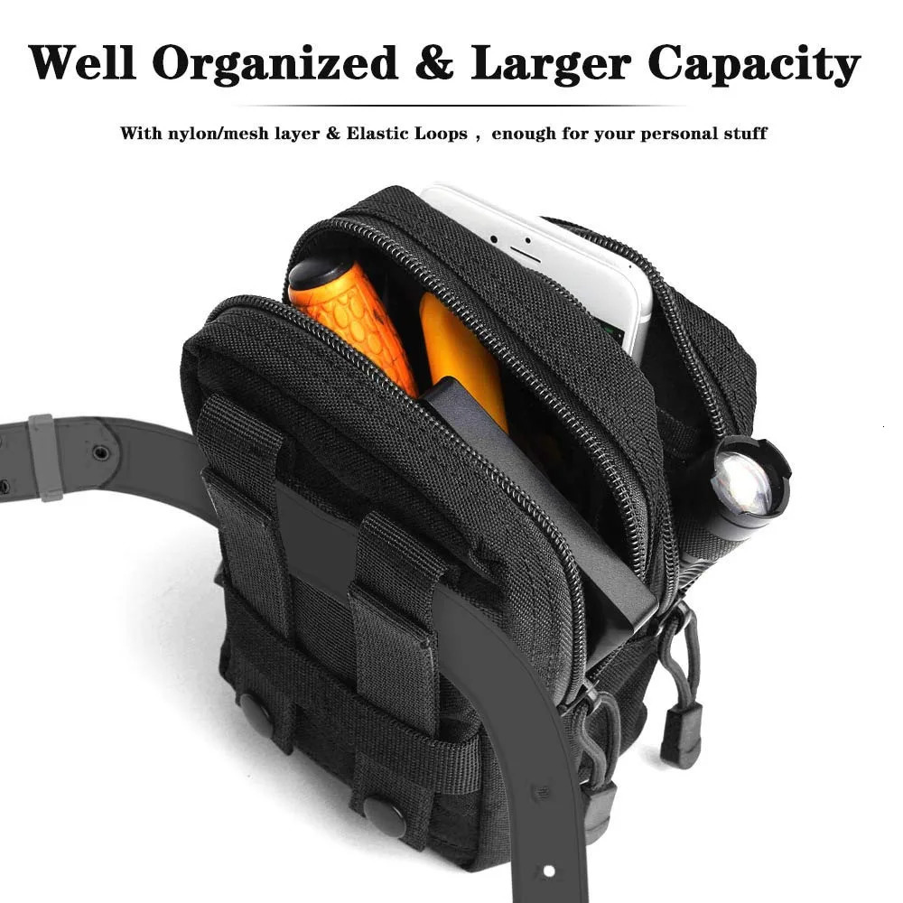 MultiPurpose Molle Pouch Belt Pack Bag Tactical Waterproof Waist Pocket Sports for Outdoor Hiking Compact Phone Storage 250514