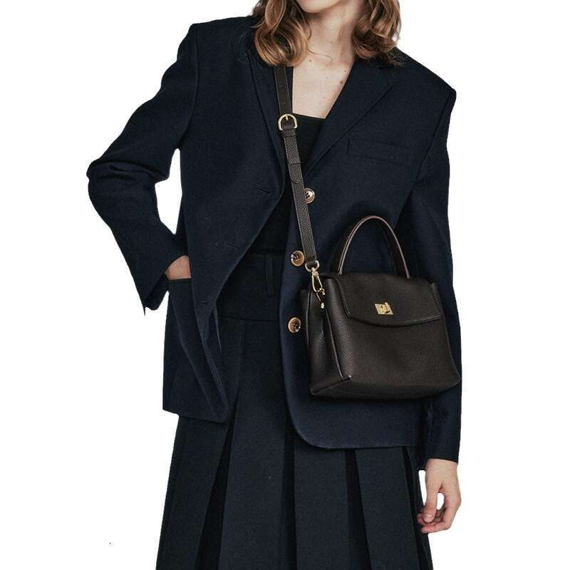 Leather New Fashion Small Square Women's Top Layer Cowhide Handbag Single Shoulder Leather Diagonal Cross Bag