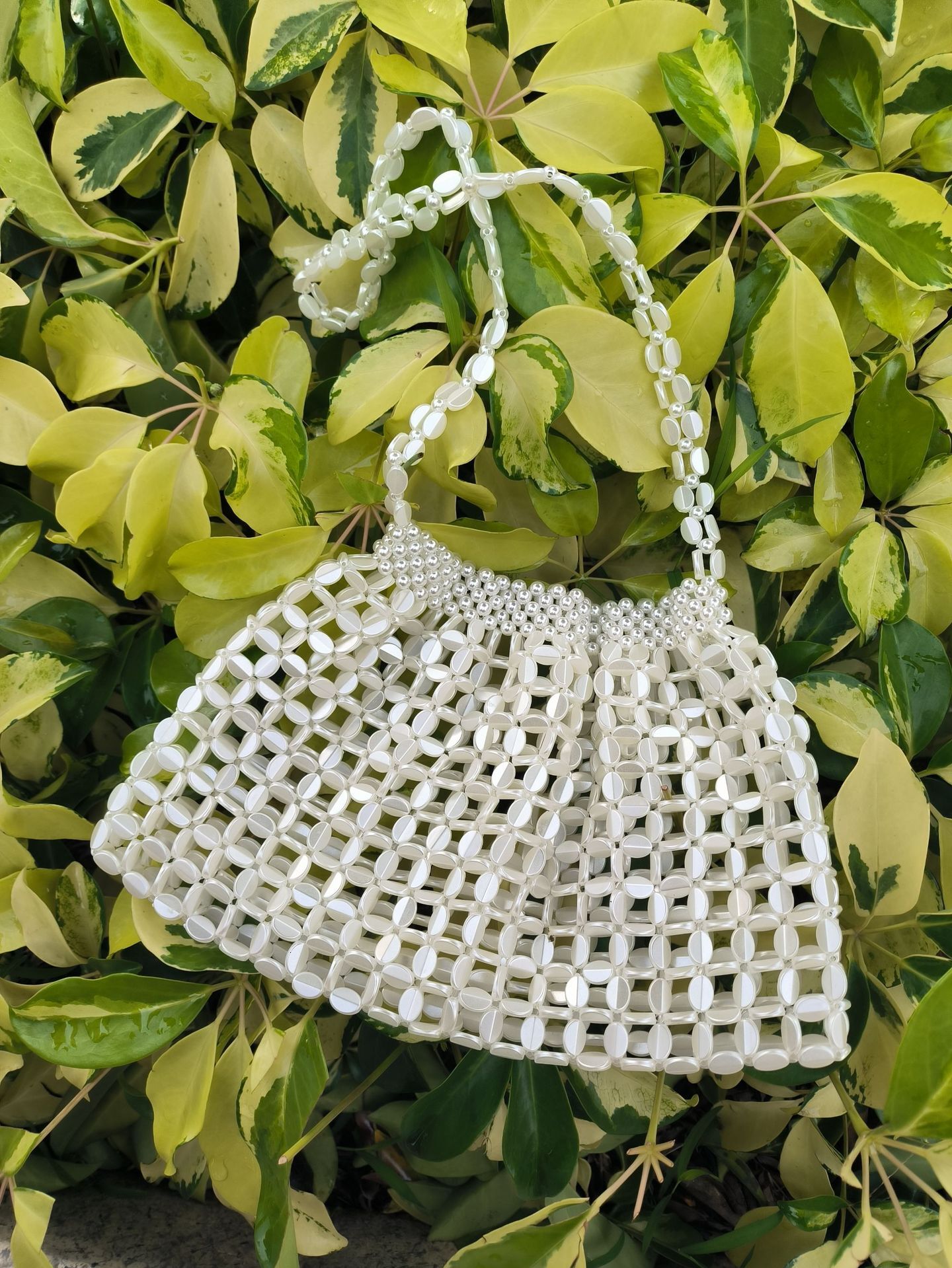 High quality brand, high-quality new bag, new electroplated silver bag, hot selling designer, high-end versatile women's long shoulder bead woven