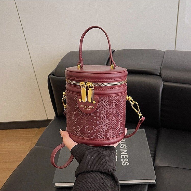 Designer Pack New Bucket Women Simple Fashionable Crossbody With Snake Pattern Personalized And Versatile For Commuting Hand Held Shoulder Bag Free Sh