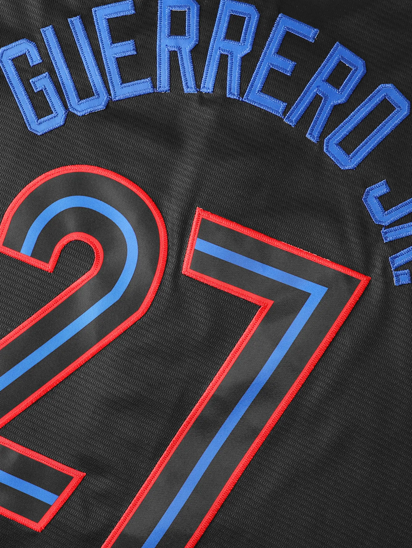 Stitched 27 Guerrero Jr. Black Baseball Jerseys Embroidery V Neck Short Sleeve Baseball Shirt, Breathable Button-Up Sports Uniform For Training Compet