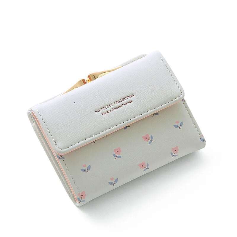 Flower Purse Leather Pocket Ladies Clutch Women Short Card Holder Cute Girls Wallet Cartera Mujer Coin Bag