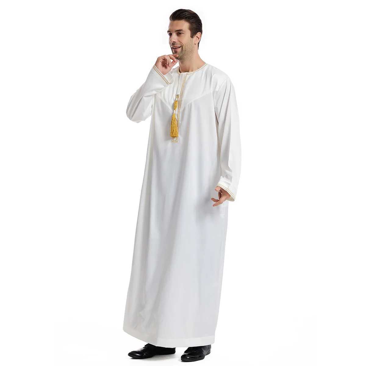 Eid Dress for Muslim Men Jubba Thobe Mens Abaya Islamic Eid 2025 Ramadan Long Robe Saudi Musulman Wear Caftan Dubai Arab Dresses X250514