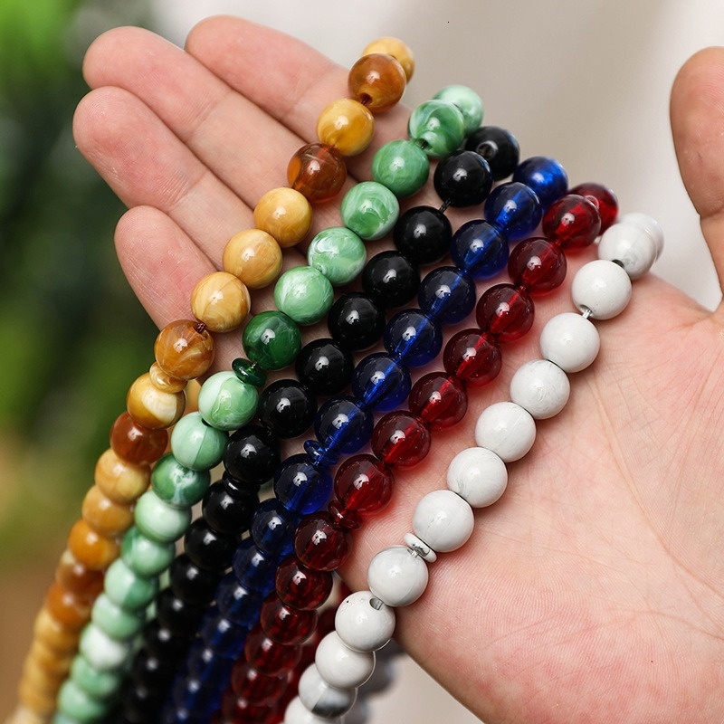 Transparent Blue 33 12 centimeter handheld counting Muslim Islamic prayer beads, Arabic bracelet