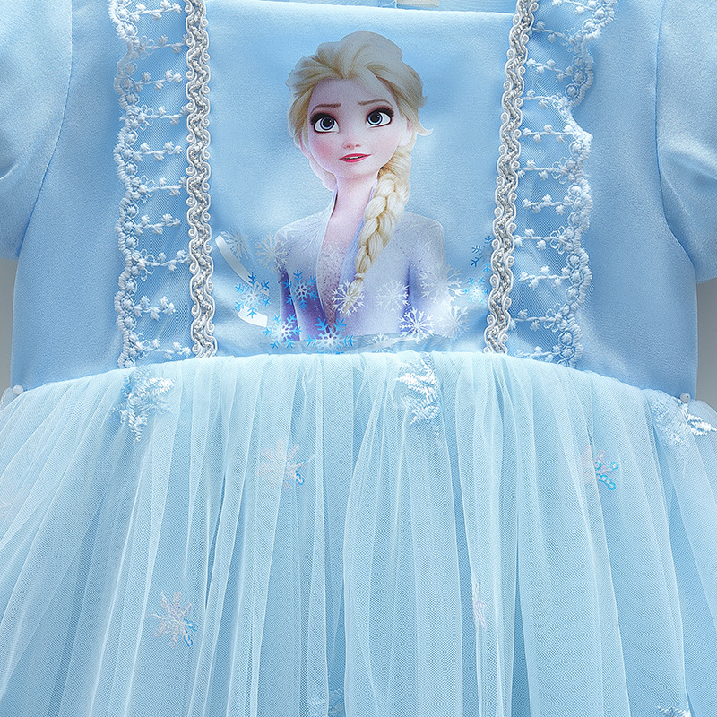 DISNEY Frozen Elsa princess kids designer clothes baby clothes girl dress summer dress baby girl net puffy dress summer outfit