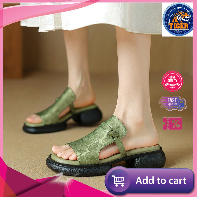 Ddmytiger China Chic Style Open Toe Thick Soled Sandals For Women Wearing Flip Flops In The Summer Of New Chinese Muffin Slippers Outdoor Shoes