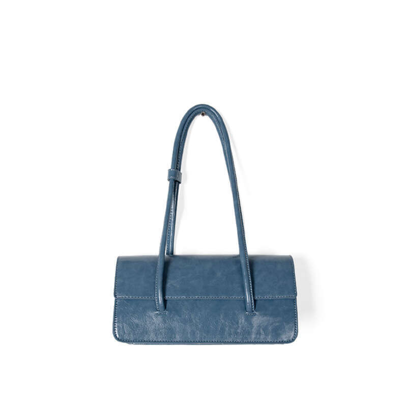 Women's New Korean Version Of Handbag With Niche Design, Oil Wax Leather Single Shoulder Underarm Bag, High-End Texture, Fashionable Portable Tot