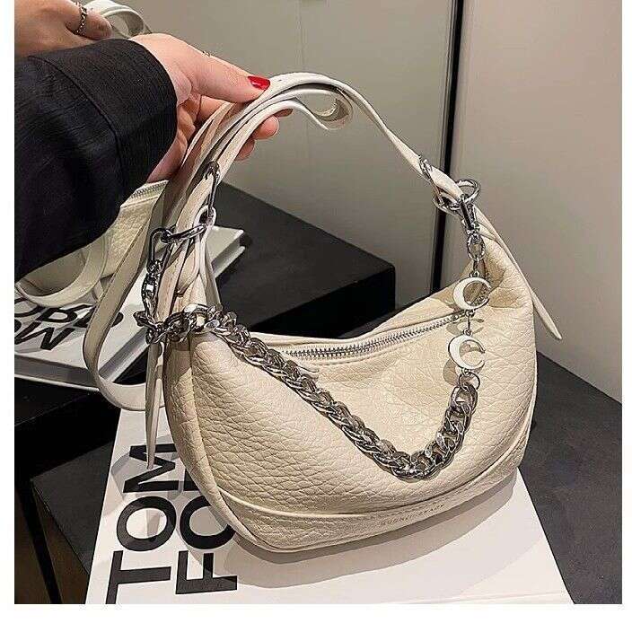 genuine leather high-end western-style 2025 new casual versatile armpit exquisite super hot dumpling bag