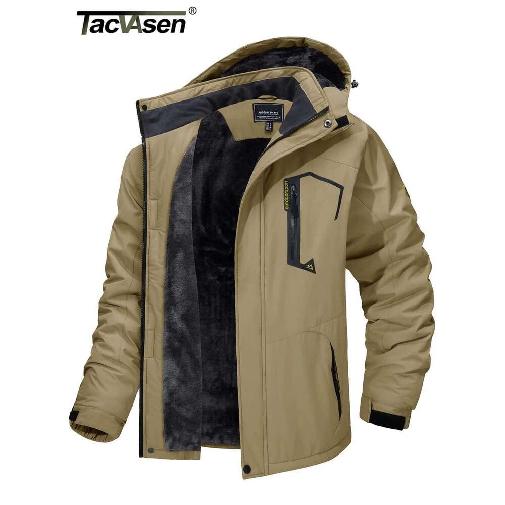 TACVASEN Fleece Lining Mountain Mens Hiking Jackets Outdoor Removable Hooded Coats Ski Snowboard Parka Winter Outwear Designer