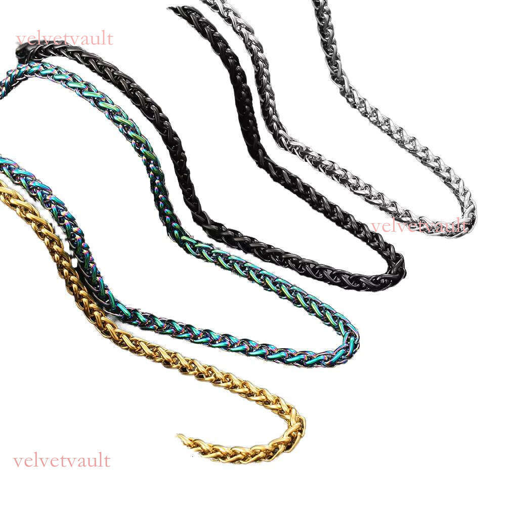 6mm hip-hop necklace with gold-plated stainless steel chain, rose gold and sier dragon bone chain