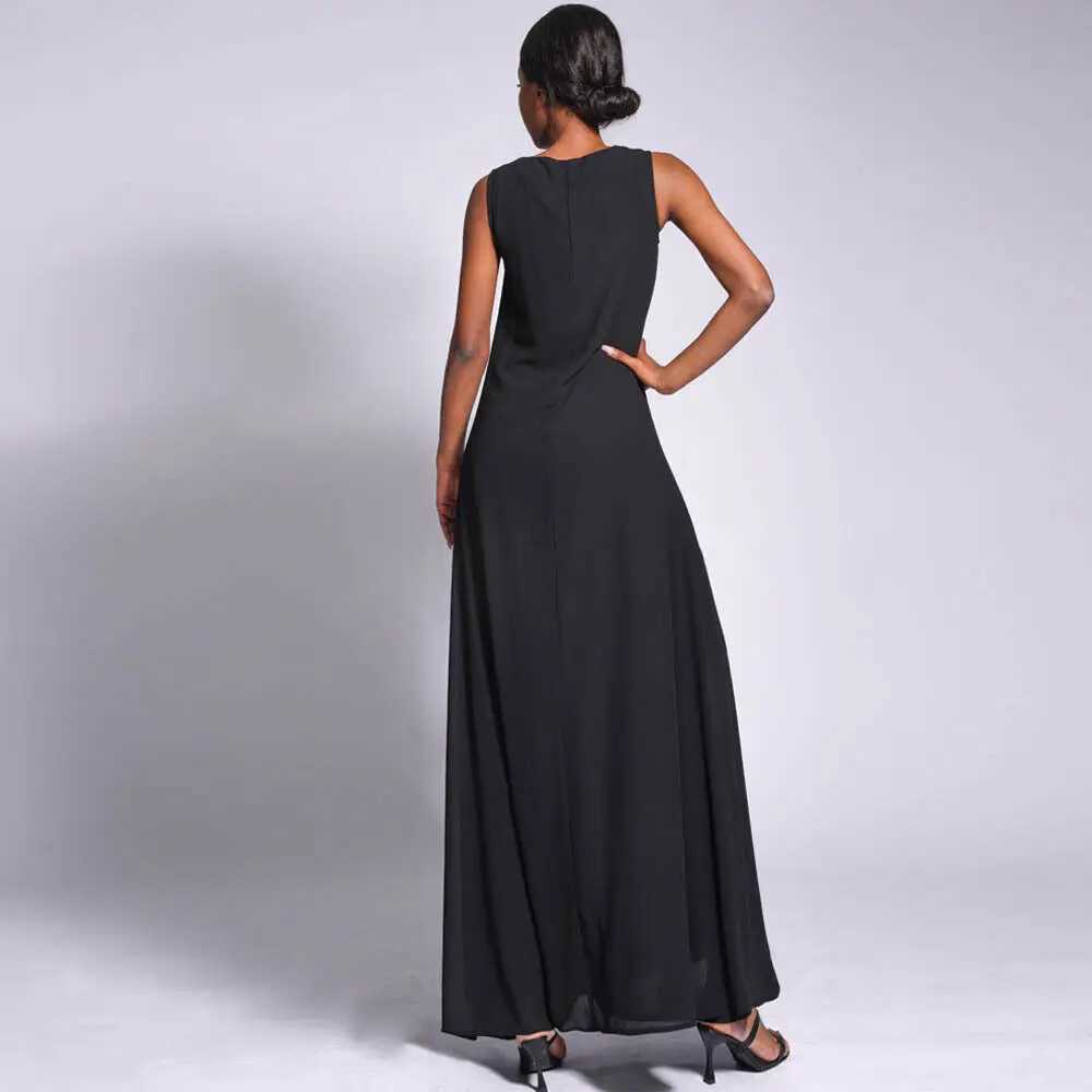 Slveless Inner Dress for Muslim Women Inner Dress Abaya Dubai Solid Color Maxi Robe Islamic Arab Bottom Dress Turkish Kaftan X250514