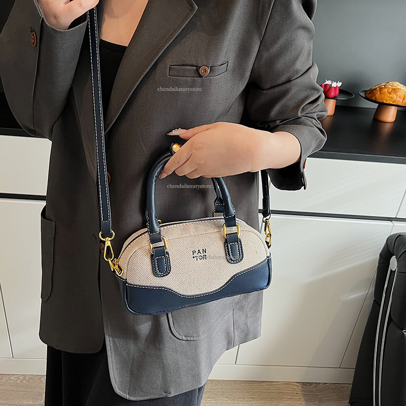 2025 Free Shipping Designer Bag Women's Handbag New Fashion Casual Linen Splicing Handheld Small Square Bag Crossbody Bag Mini Student Phone Bag 
