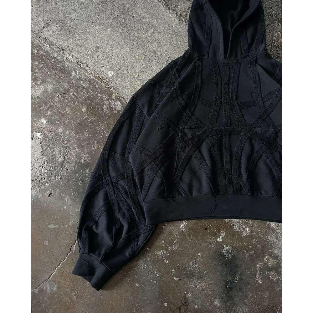 Streetwear Hoodies Mens And Womens Y2k Clothing Haruku Retro Street Patchwork Oversized Hoodie Punk Rock Pullover Long Sleeve Designer