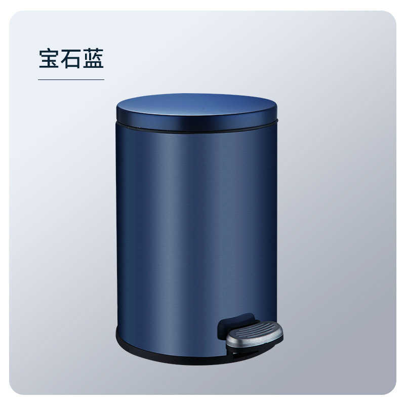 Stainless steel trash can for home use, with a high-end feel, foot pedal lid, kitchen, living room, bathroom, hotel, silver and gold