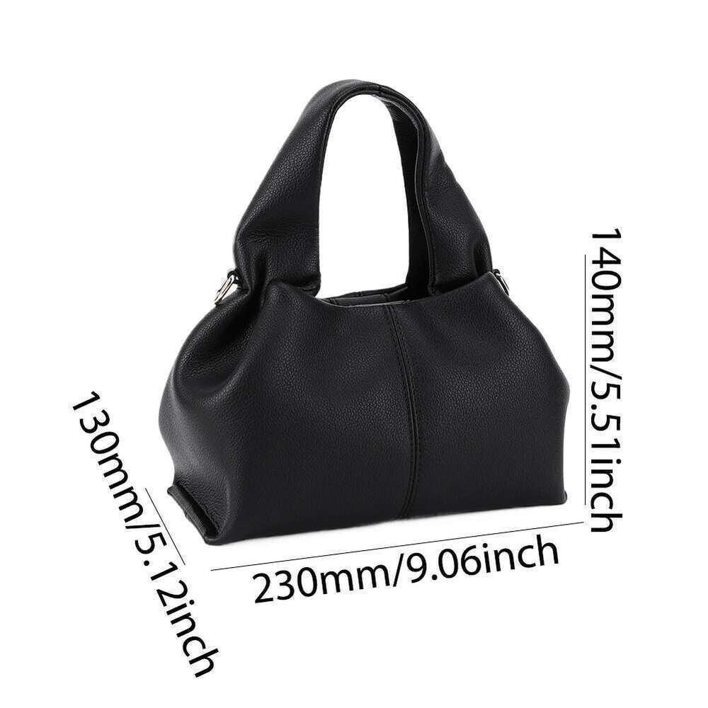 Fashion Clouds Shoulder Ladies Retro Crossbody French Niche Hundreds Pure Colour Lunchbox Bag PU