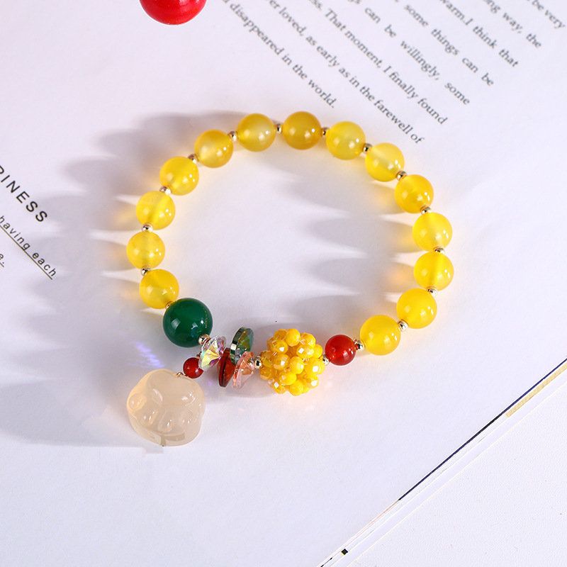 Agate stone crystal pendant bracelet, niche design, best friend girlfriend birthday gift, jewelry bracelet