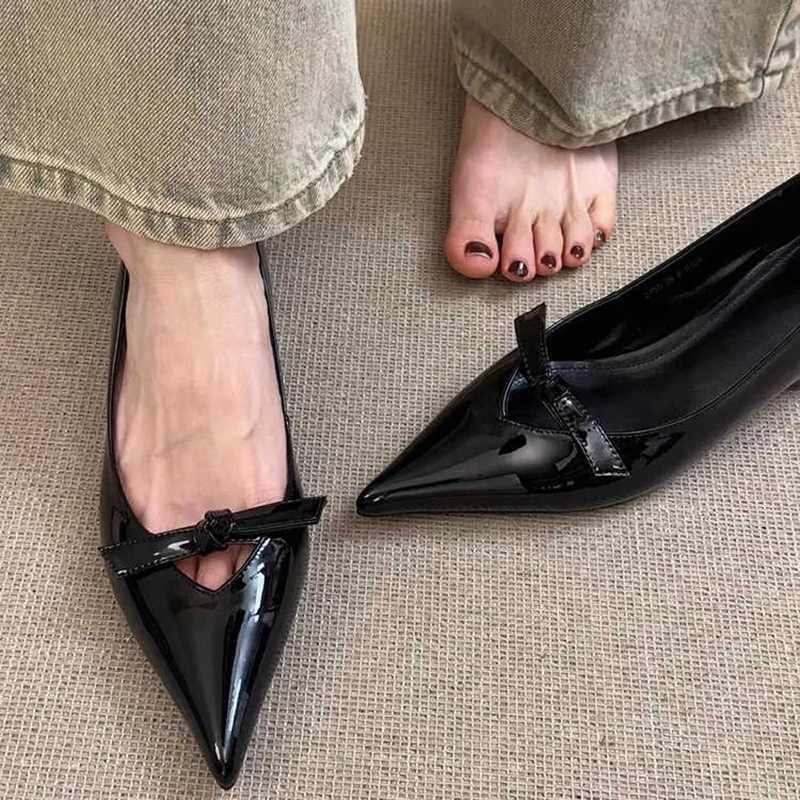 Sring Autumn Women Mary Jane Shoes Fashion Butterfly-knot Dress Shoes Ladies Concise Outdoor Slip On Leather Shoes W250514
