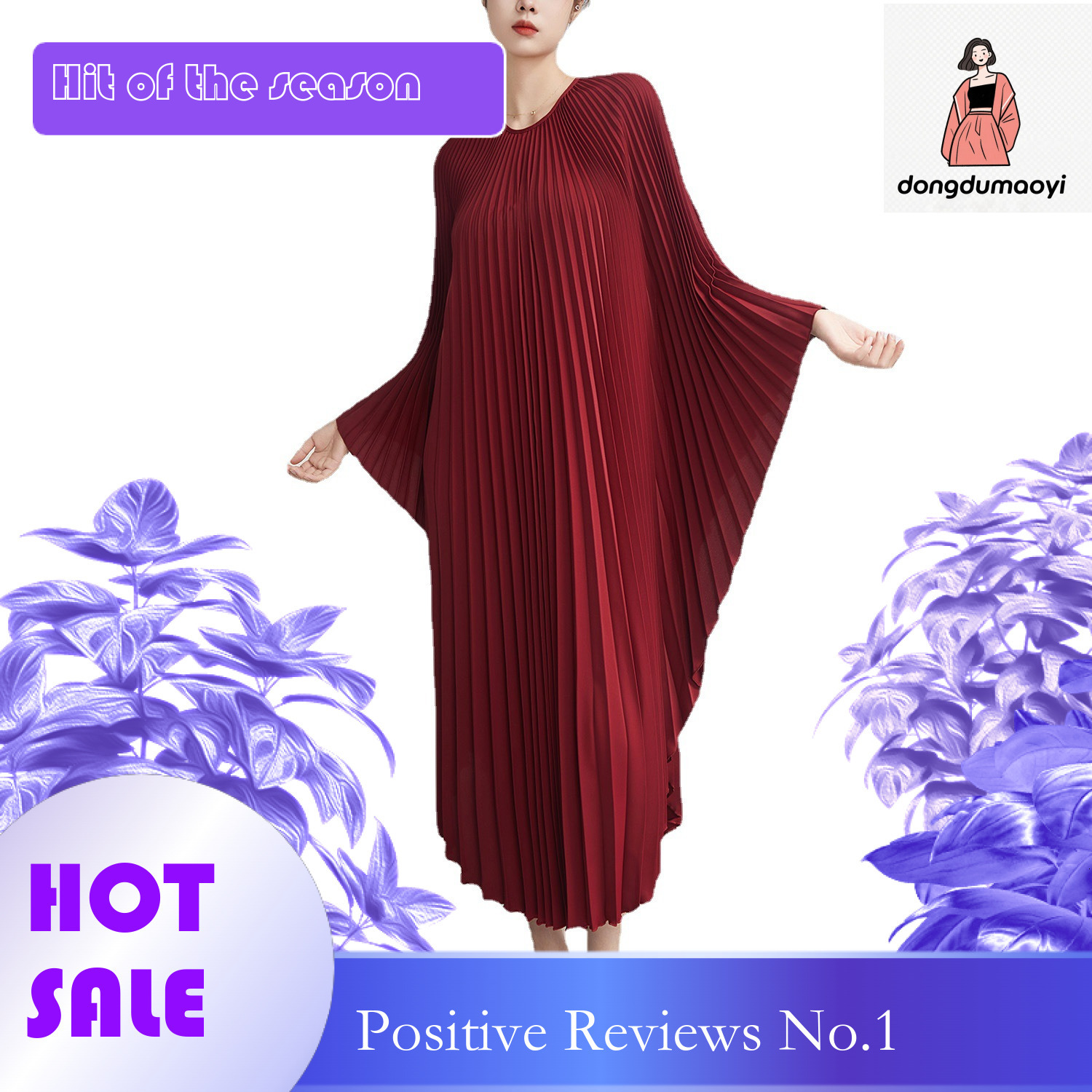 dongdumaoyi Folded irregular loose plus size medium to long women s dress age reducing flesh blocking slimming and fat enhancing MM skirt