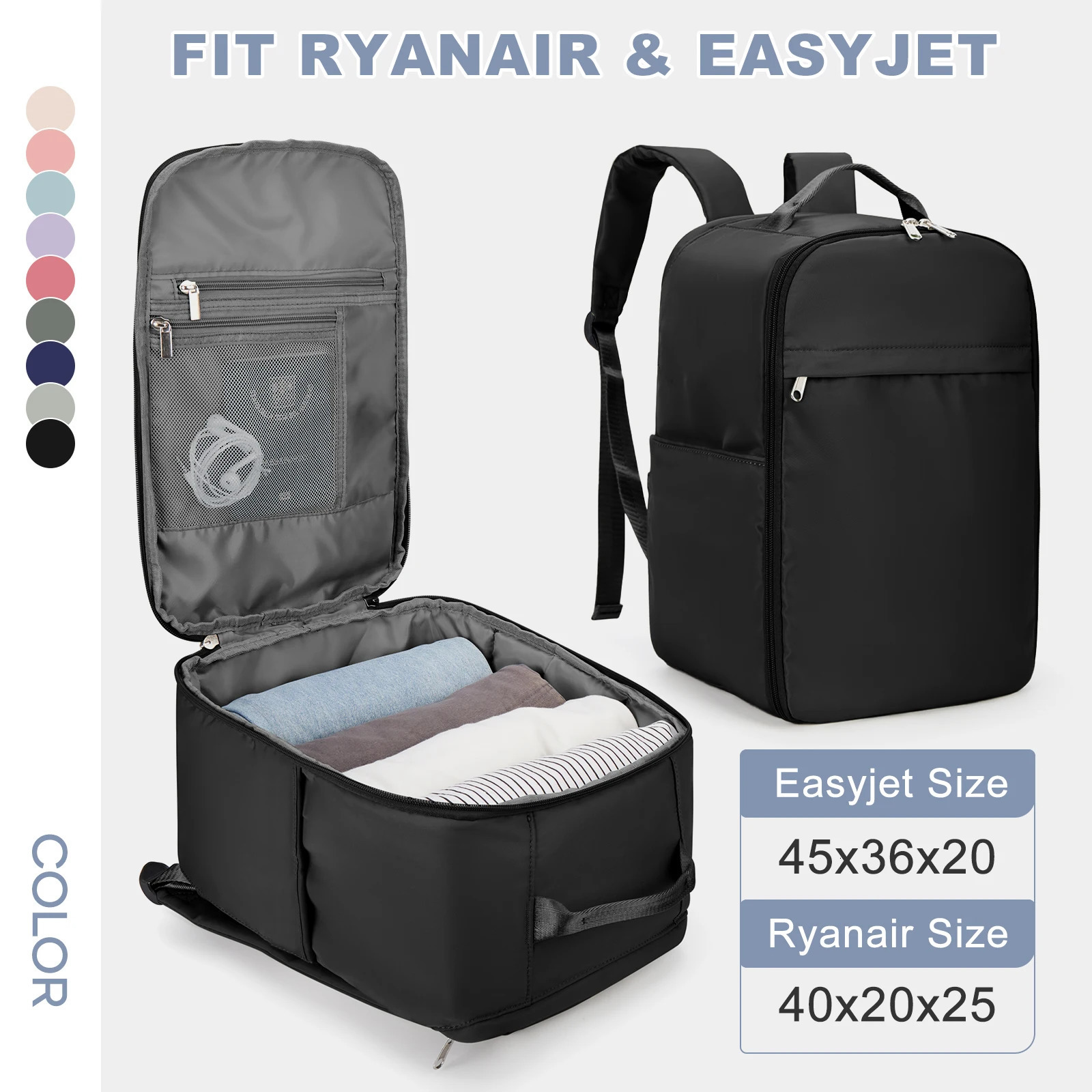 Ryanair Backpack 40x20x25 Cabin Bag Hand Luggage Travel for Easyjet 45x36x20 Laptop WomenMen 250514