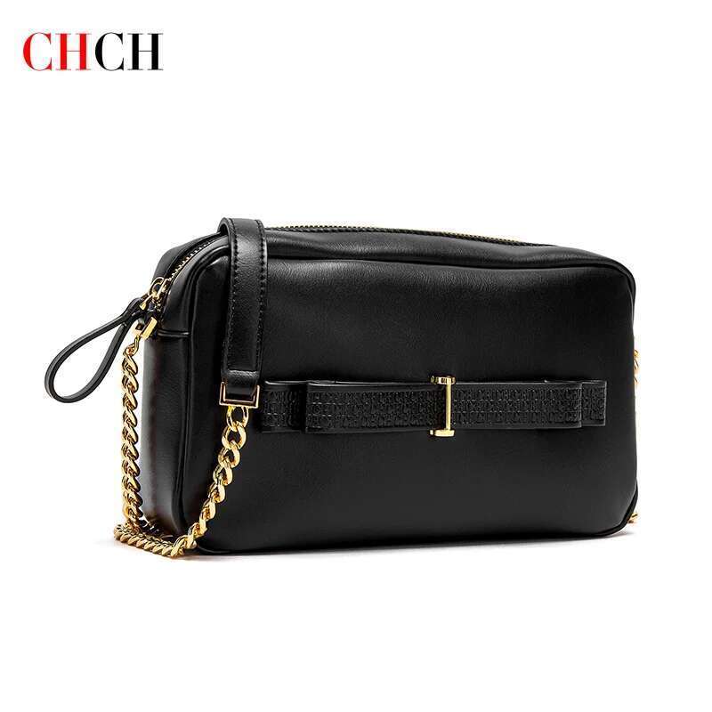 CHCH Crossbody 2025 New Black Simple Camera Women's Commuter Chain Bag 250514